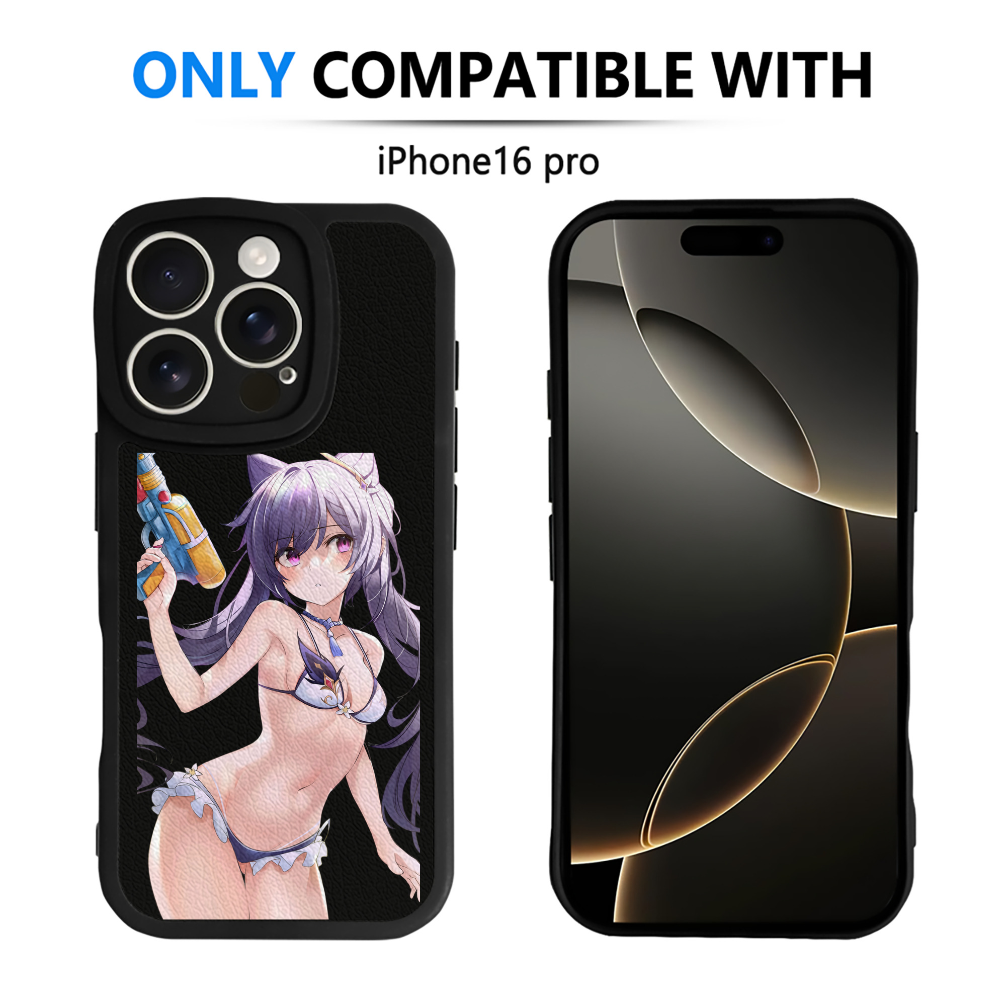 げんし神 刻晴 こくせい genshin Kokusei 【iPhone 16シリーズ対応】シリコンスマホケース（レザー調） 材質：シリコン